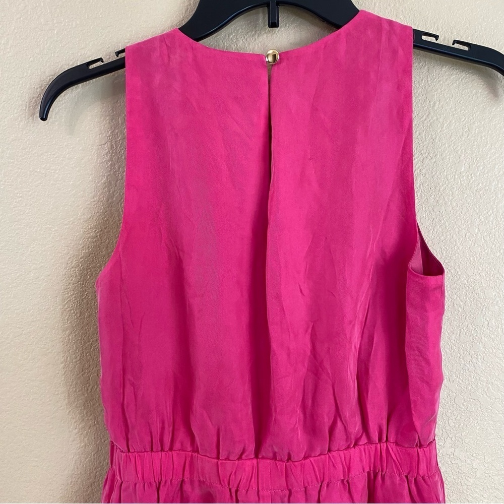 J Crew New Womens Size XXS Pink Cupro Sleeveless Cinched Waist Lined Midi Dress - Picture 8 of 13